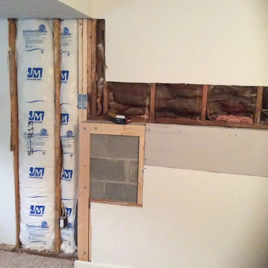 Wall insulation replacement during Contents Cleaning & Restoration in Rocky Mount